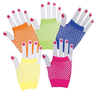 Fishnet Fingerless Neon Glove