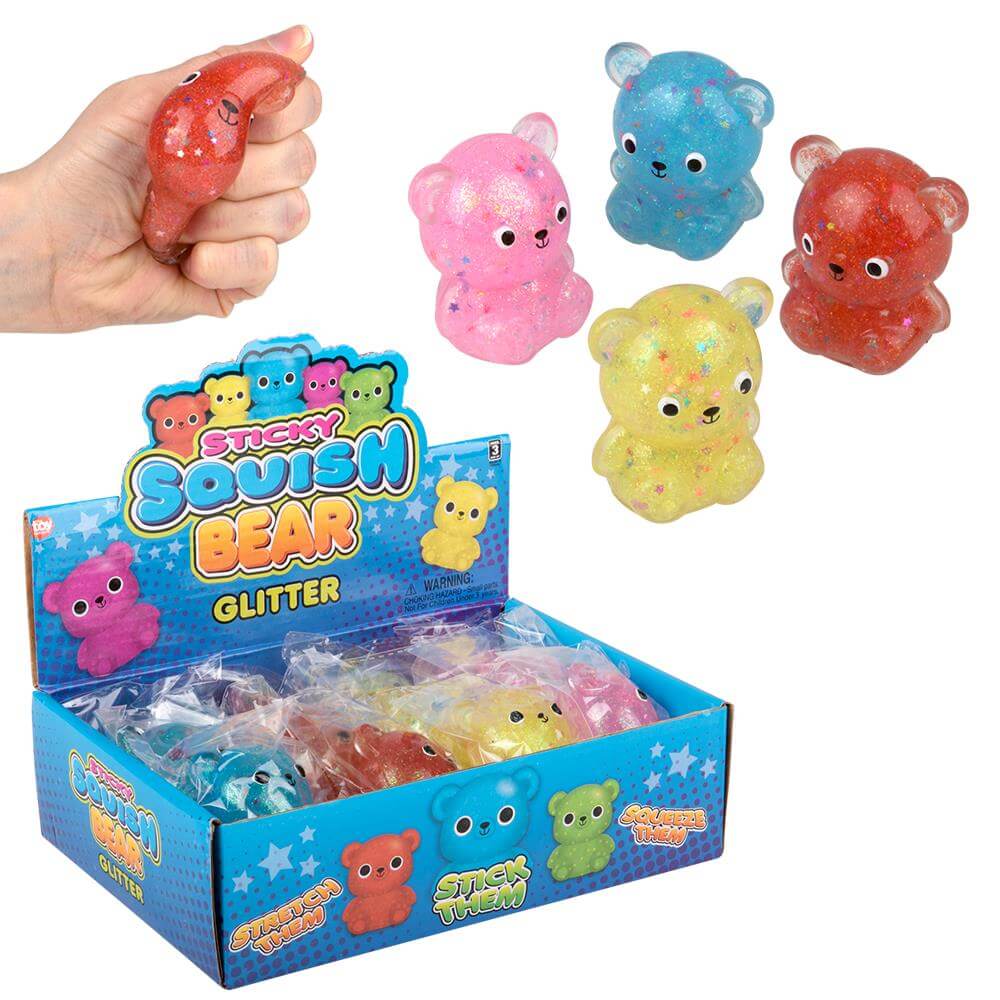 Squish Sticky Glitter Bear - Funtastic Novelties, Inc.
