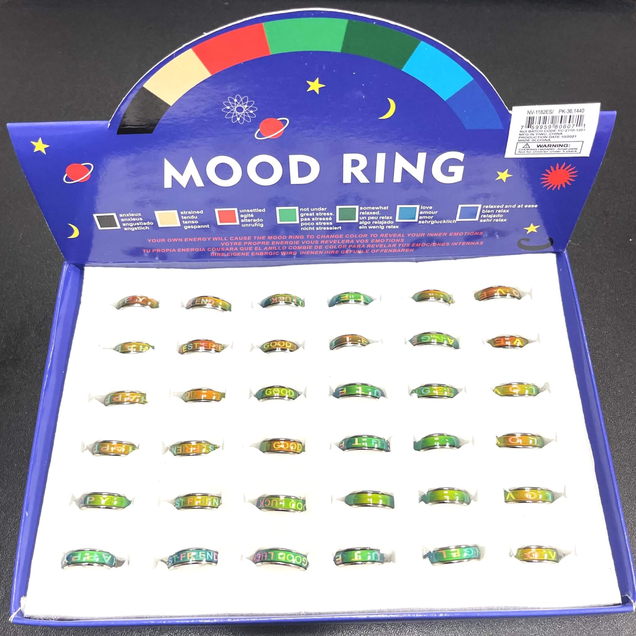 speler spijsvertering Oneindigheid Mood Ring Band With Words - Funtastic Novelties, Inc.