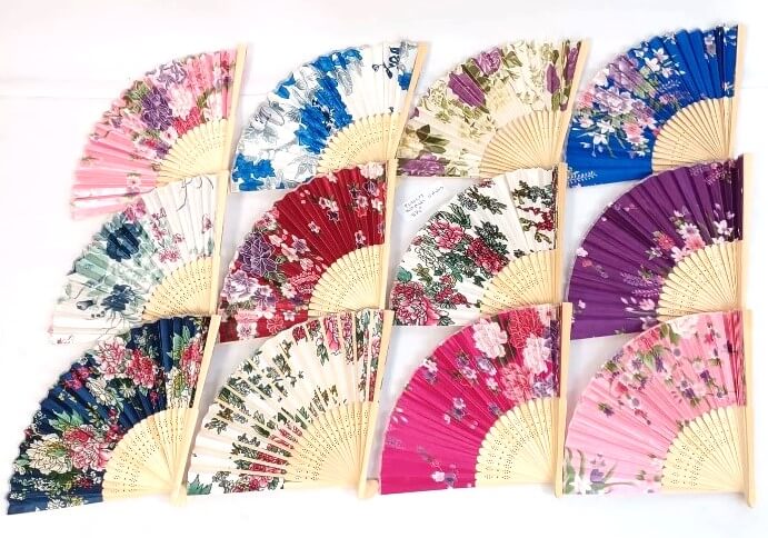 Flower Print Bamboo Folding Fan 9″ - Funtastic Novelties, Inc.