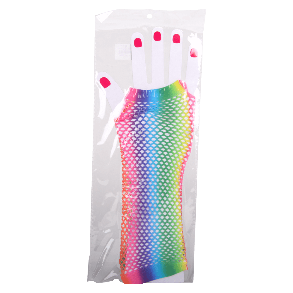 Rainbow Fishnet Gloves  Funtastic Novelties, Inc.